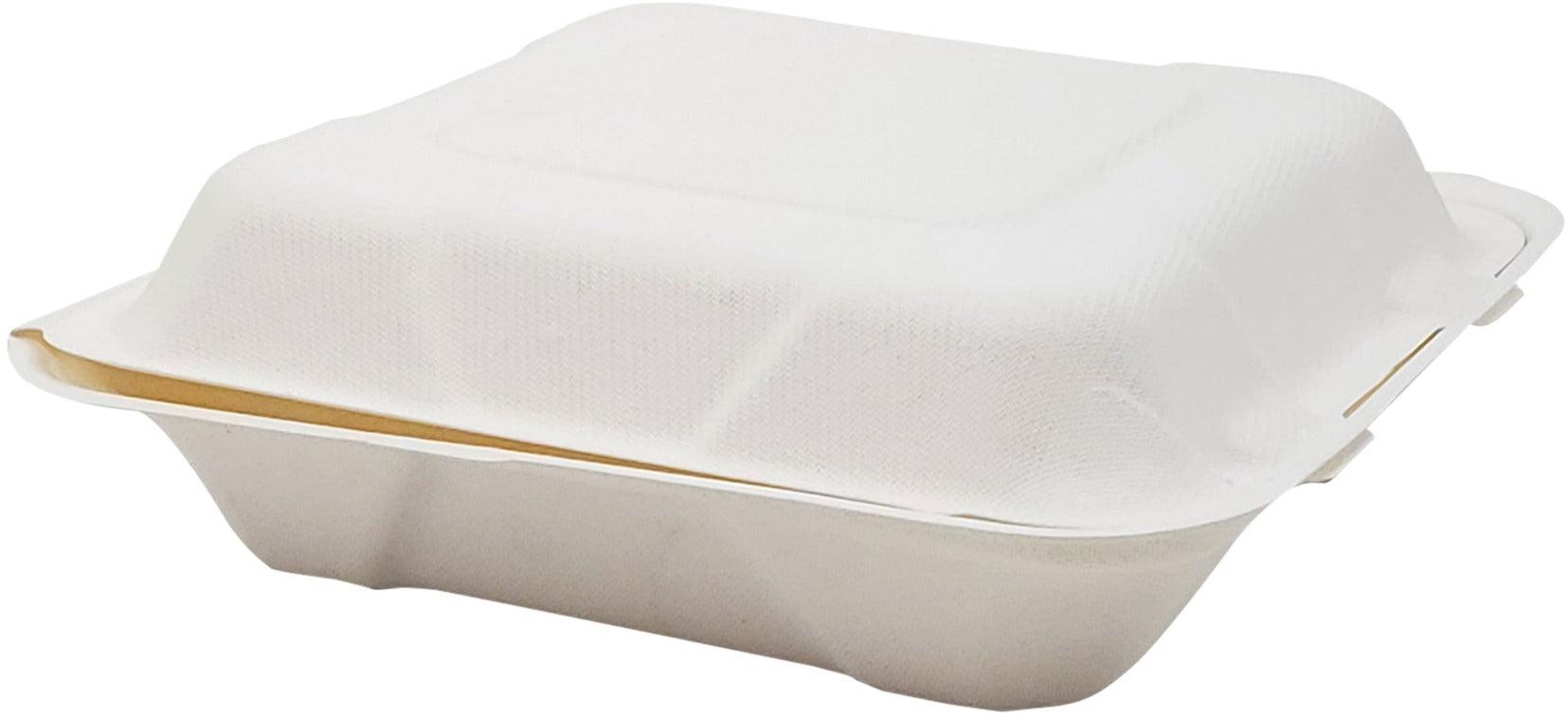 6x6 Clamshell Takeout Box (50 Count) Foam Food Containers by Stock Your Home