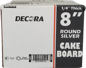 Decora - Cake Board - Round - Silver - 8x1/4