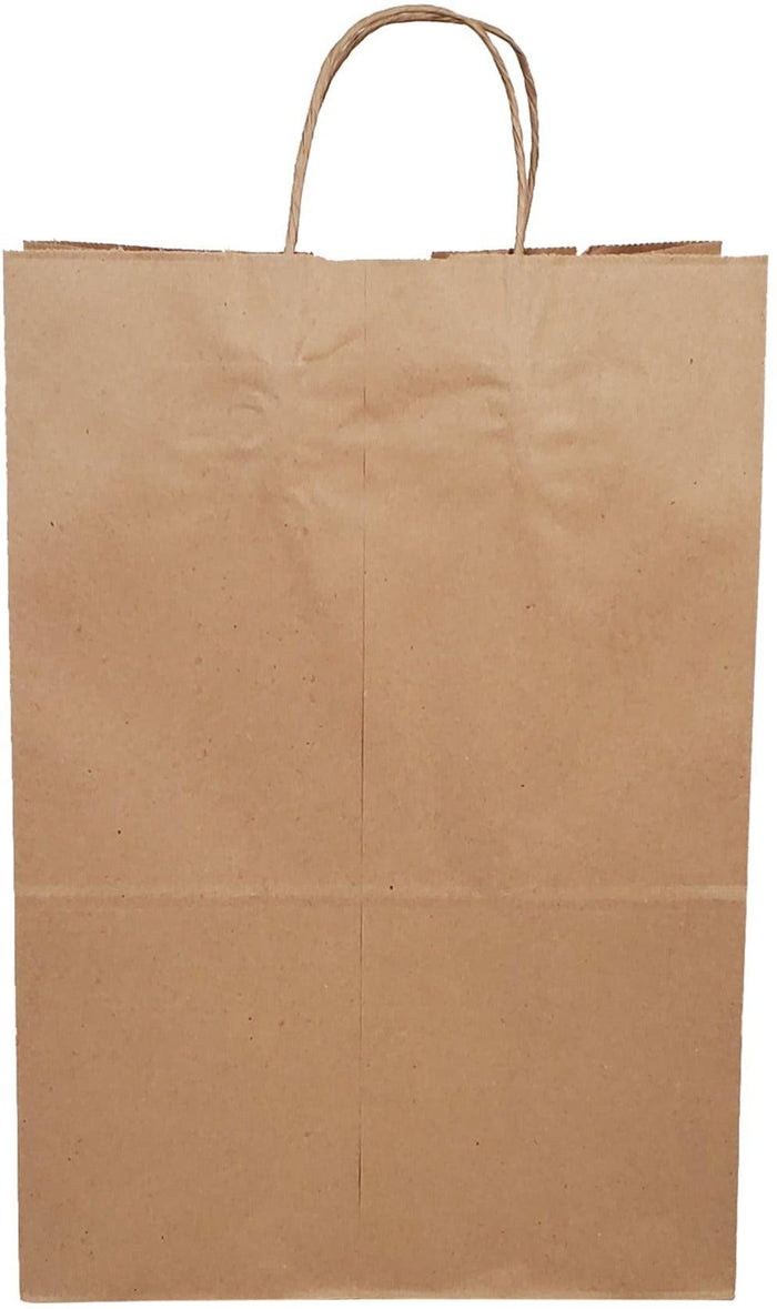 13x7x17 Large Kraft Paper Gift Bags with Paper Handles Brown