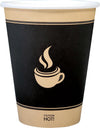 Morning Dew - 12 oz Hot Paper Cups - Ebony Print - H12E