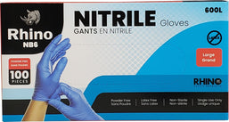 Rhino - NB6 - Blue Nitrile Gloves - Large - 600L