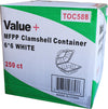 Value+ - MFPP Clamshell Container - 6x6x3 - White