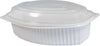 CLR - Value+ - 32WC - Oval Container - 32oz - White w/Clear Lid