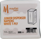 Mayfair - 1 Ply Junior Dispenser Napkins 1/6 Fold - White - JDN01