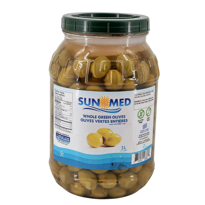 Sun Med - Green Whole Olives - Extra Jumbo