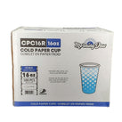 Morning Dew - 16oz Cold Paper Cups - Ice Blue Print - CPC16R