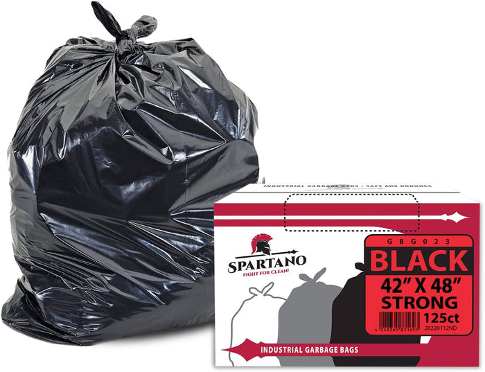 42 x 48 Garbage Bags, X-Strong, Black, Flatpack