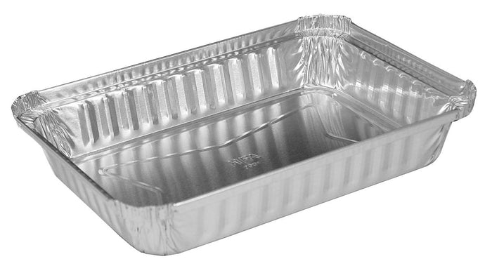 Stock Your Home 2lb Aluminum Oblong Pan with Plastic Lid - 50 Count