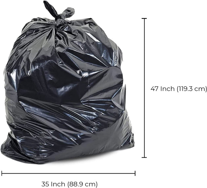 SafePro 60TB 22x14x54-Inch, 2 mm Black Heavy Duty Trash Bags, 100
