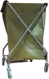 X-Frame - Laundry Cart - Silver Steel Frame - Green Vinyl Bag - DP08158