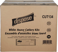 Value+ - Heavy Weight - Cutlery Kit / Meal Kit - 6pcs - White - F/K/TS/N/S&P - MK-612
