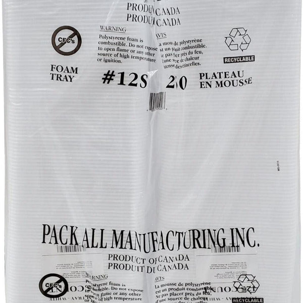 BYLD - White Foam Meat Trays, Small Square 1S - 5.2 x 5.2 - Bulk Pack of  100, Meat Packing - Disposable Styrofoam Trays