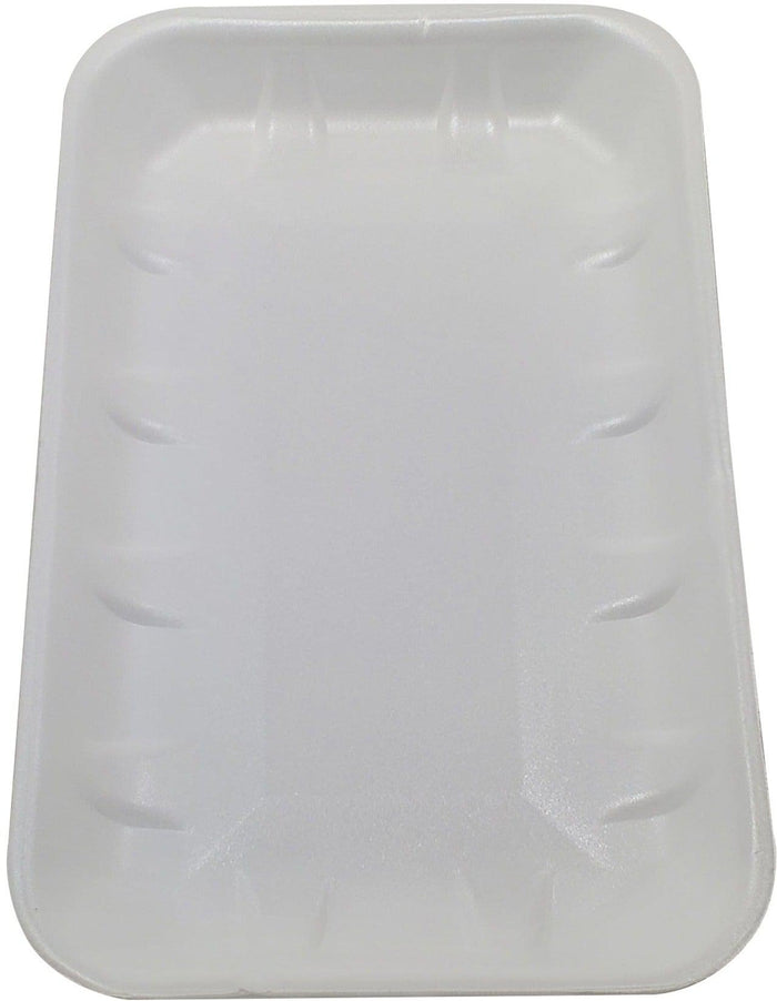 BYLD - White Foam Meat Trays, 17S - 8.3 x 4.5 - Pack of 25, Meat Packing  - Disposable Styrofoam Trays
