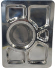 SS Meal Tray / Thali - 6 Compartment